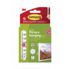 3M Command™ Large Picture Hanging Strips 7kg, 4 Pairs (8 Strips) - White 3M Command™ Large Picture Hanging Strips 7kg, 4 Pairs (8 Strips) - White